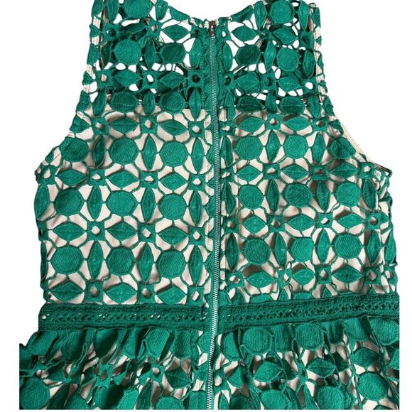 VTG RYAN MICHELLE  DRESS, CROCHET GREEN, Size PL - Picture 7 of 10